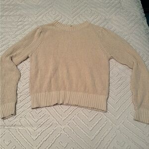 Cream Puffed Arm Sweater